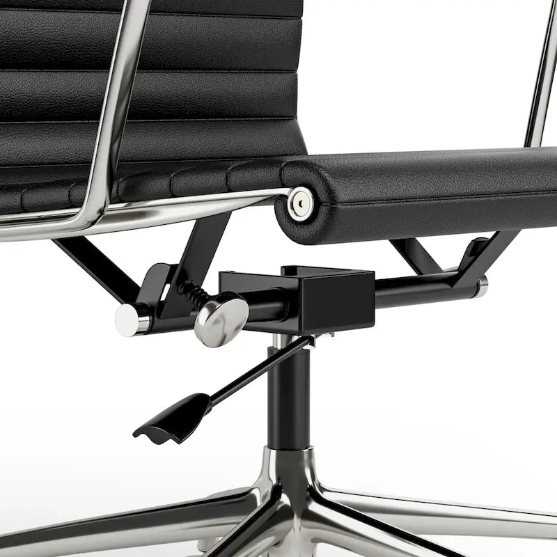Fauteuil de bureau ergonomique à dossier haut en cuir véritable côtelé - Non disponible
