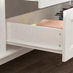 Armoire-penderie familiale en bois laqué blanc, 63W, avec tringles à vêtements