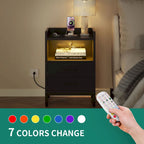 Ensemble de 2 tables de chevet Moasis à 2 tiroirs avec station de chargement USB pour chambre ou salon