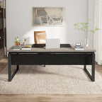 Bureau de direction en L de 63 pouces avec caisson de rangement réversible et tiroirs de rangement