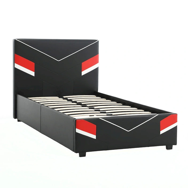 X Rocker Orion eSports Gaming Bed Frame, Black/Red, Twin