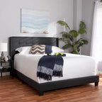 Lit contemporain en tissu capitonné par Baxton Studio