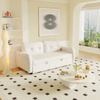 Canapé-lit gigogne Queen 66,2 pouces, système hydraulique convertible, avec rangement et 2 coussins moelleux, revêtement capitonné.