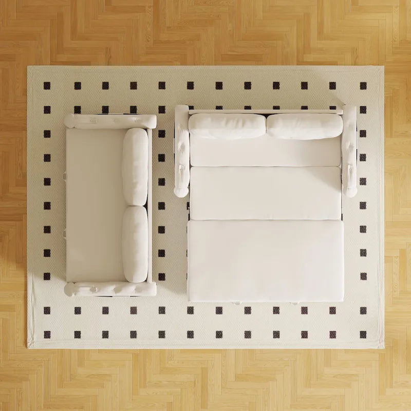 Canapé-lit gigogne Queen 66,2 pouces, système hydraulique convertible, avec rangement et 2 coussins moelleux, revêtement capitonné.