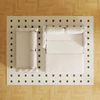 Canapé-lit gigogne Queen 66,2 pouces, système hydraulique convertible, avec rangement et 2 coussins moelleux, revêtement capitonné.