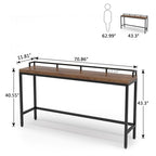 Console étroite, table d'appoint derrière un canapé, table d'entrée