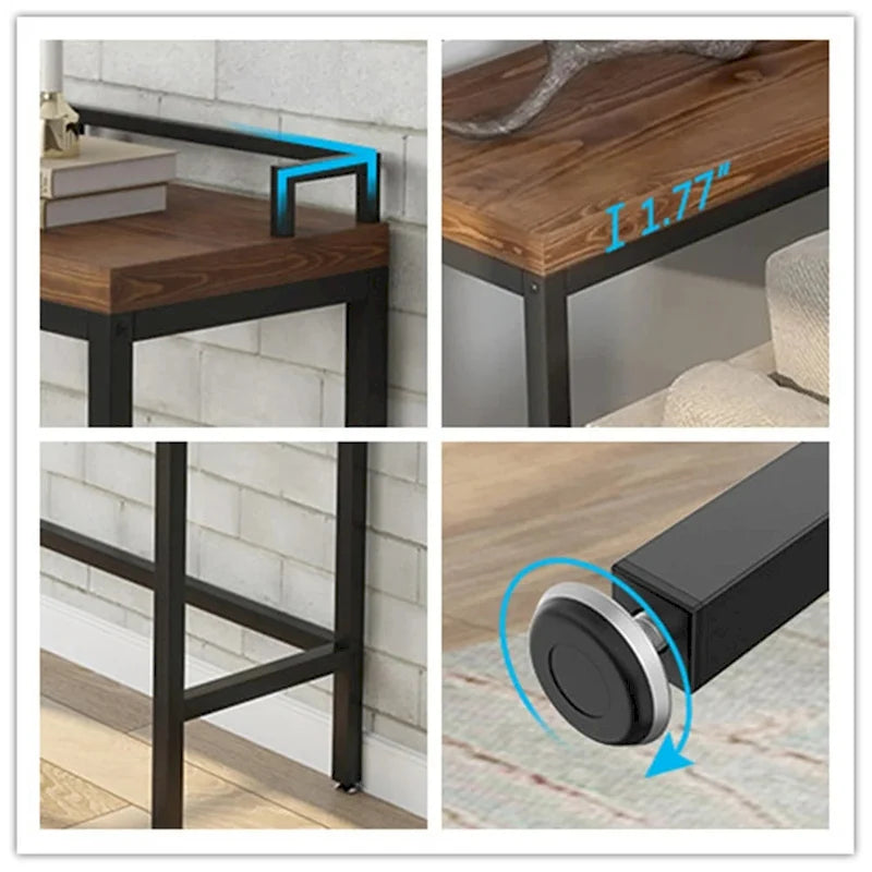 Console étroite, table d'appoint derrière un canapé, table d'entrée