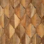 Meuble d'appoint artisanal de 91 cm (36 pouces), 2 portes incrustées en nid d'abeille, bois de manguier, brun naturel