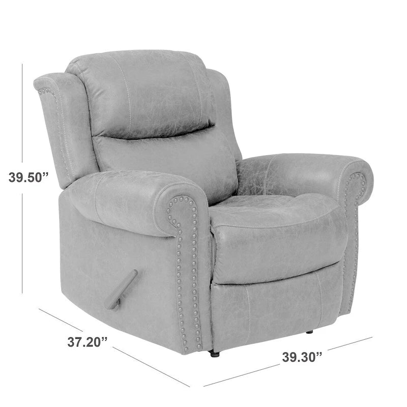 Fauteuil inclinable Copper Grove Dilsen extra large à accoudoirs roulés, modèle « Wall Hugger ».