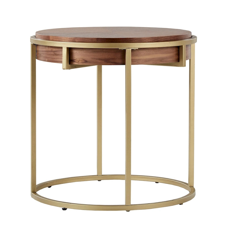 Table d'appoint ronde Cooke avec piètement en métal de la collection iNSPIRE Q Modern