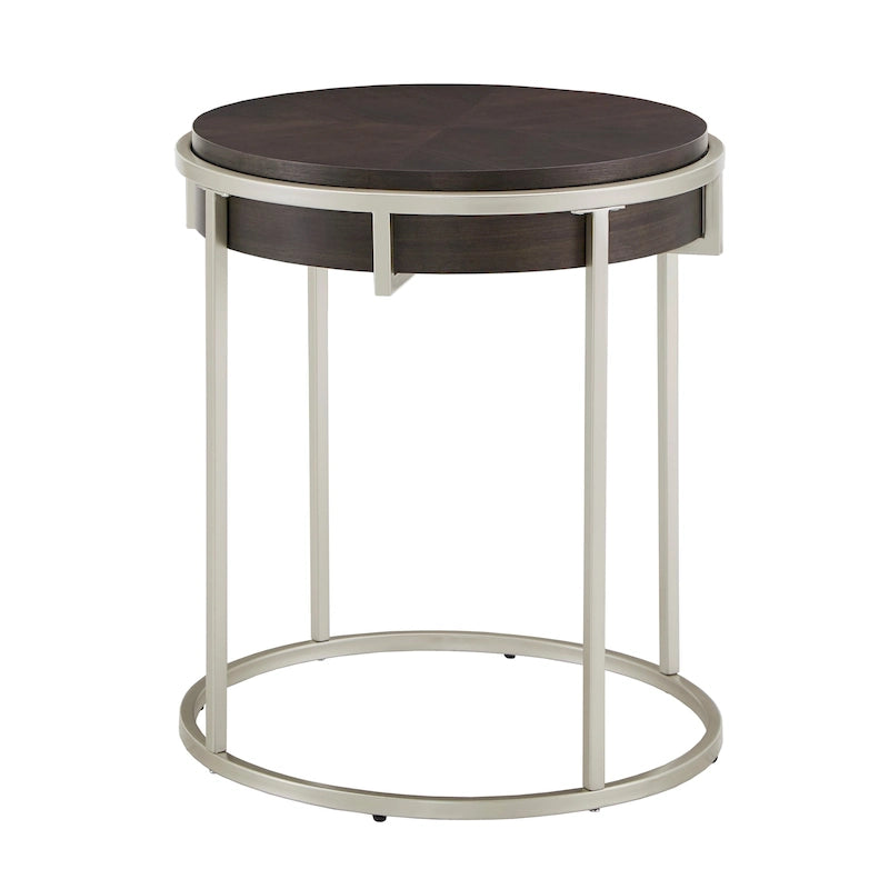 Table d'appoint ronde Cooke avec piètement en métal de la collection iNSPIRE Q Modern