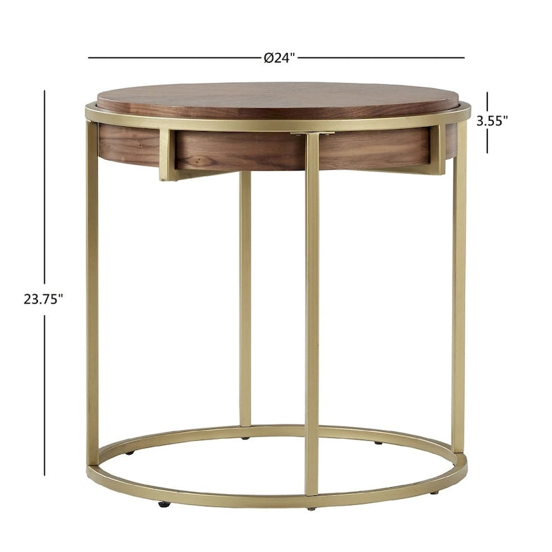 Table d'appoint ronde Cooke avec piètement en métal de la collection iNSPIRE Q Modern