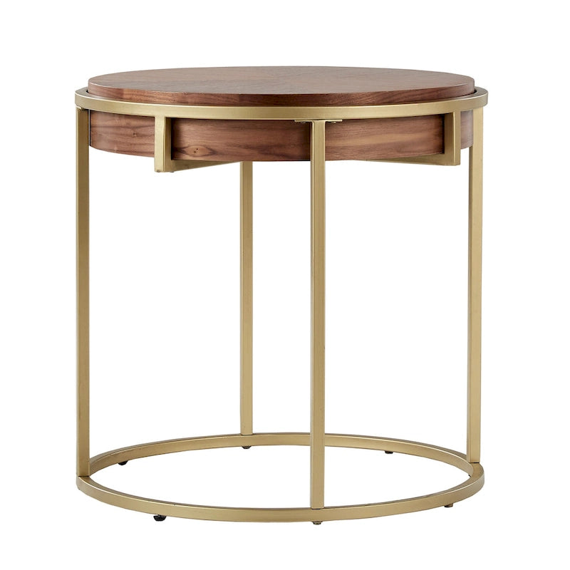 Table d'appoint ronde Cooke avec piètement en métal de la collection iNSPIRE Q Modern