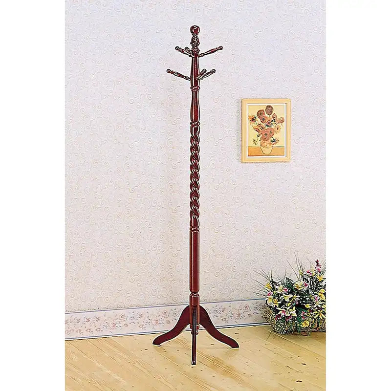 Fletcher Merlot Coat Rack with Twisted Post