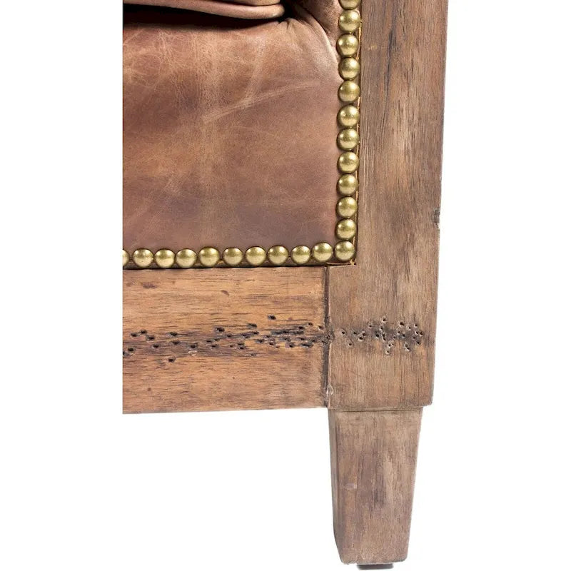 Canapé vintage en cuir marron Dina d'Aurelle Home