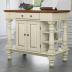 Americana Off-White Kitchen Island With Storage