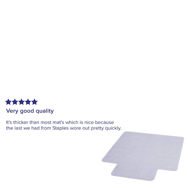 Tapis de chaise 36 x 48 avec rebord et surface texturée antidérapante et résistante aux éraflures