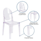 Chaise à dossier ovale en cristal transparent - Chaises de mariage
