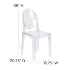 Chaise à dossier ovale en cristal transparent - Chaises de mariage