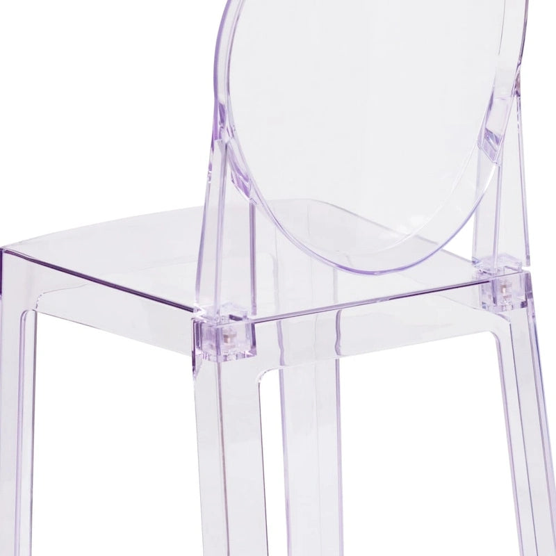 Chaise à dossier ovale en cristal transparent - Chaises de mariage