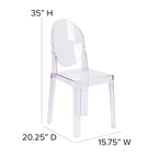 Chaise à dossier ovale en cristal transparent - Chaises de mariage