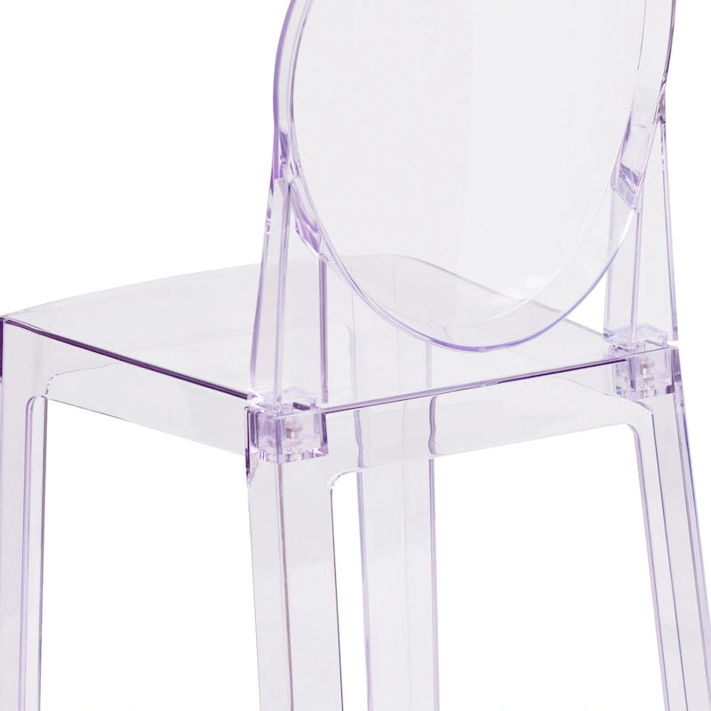 Chaise à dossier ovale en cristal transparent - Chaises de mariage