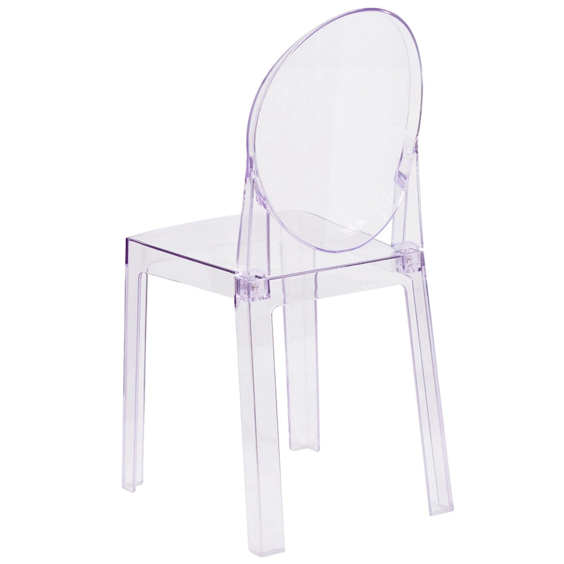 Chaise à dossier ovale en cristal transparent - Chaises de mariage