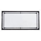 Table basse rectangulaire Glenn de SEI Furniture, en métal noir avec plateau et étagère inférieure en verre.