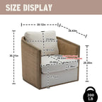 Fauteuil club rond pivotant à 360 degrés, revêtu de cuir bouclé/cuir