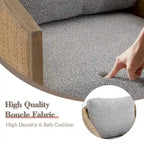 Fauteuil club rond pivotant à 360 degrés, revêtu de cuir bouclé/cuir