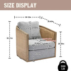 Fauteuil club rond pivotant à 360 degrés, revêtu de cuir bouclé/cuir