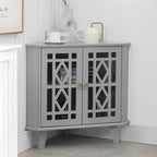 Meuble d'angle buffet autoportant, organisateur de rangement d'angle