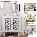 Meuble d'angle buffet autoportant, organisateur de rangement d'angle