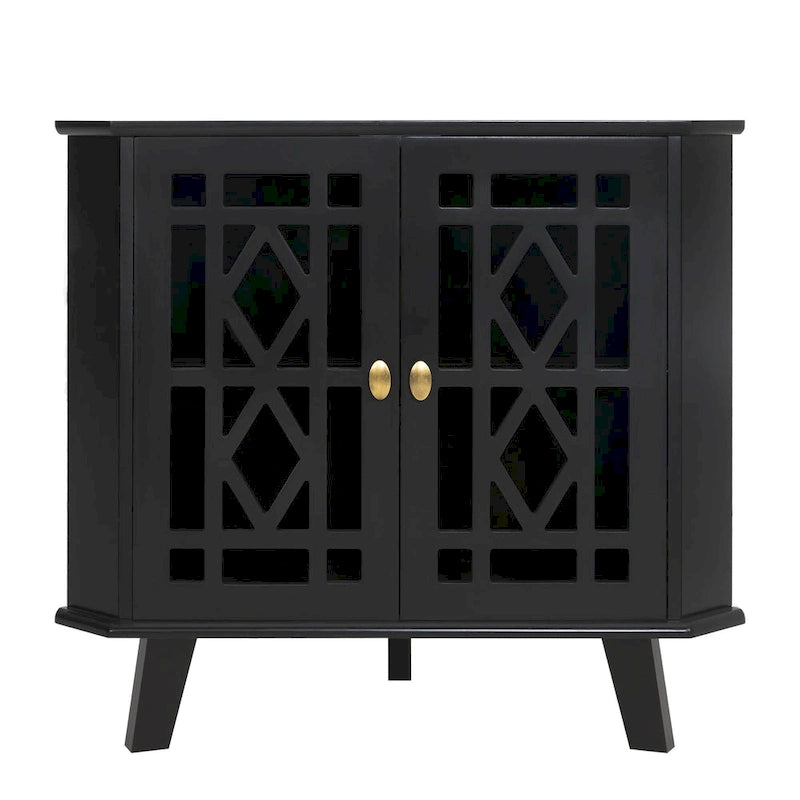 Meuble d'angle buffet autoportant, organisateur de rangement d'angle