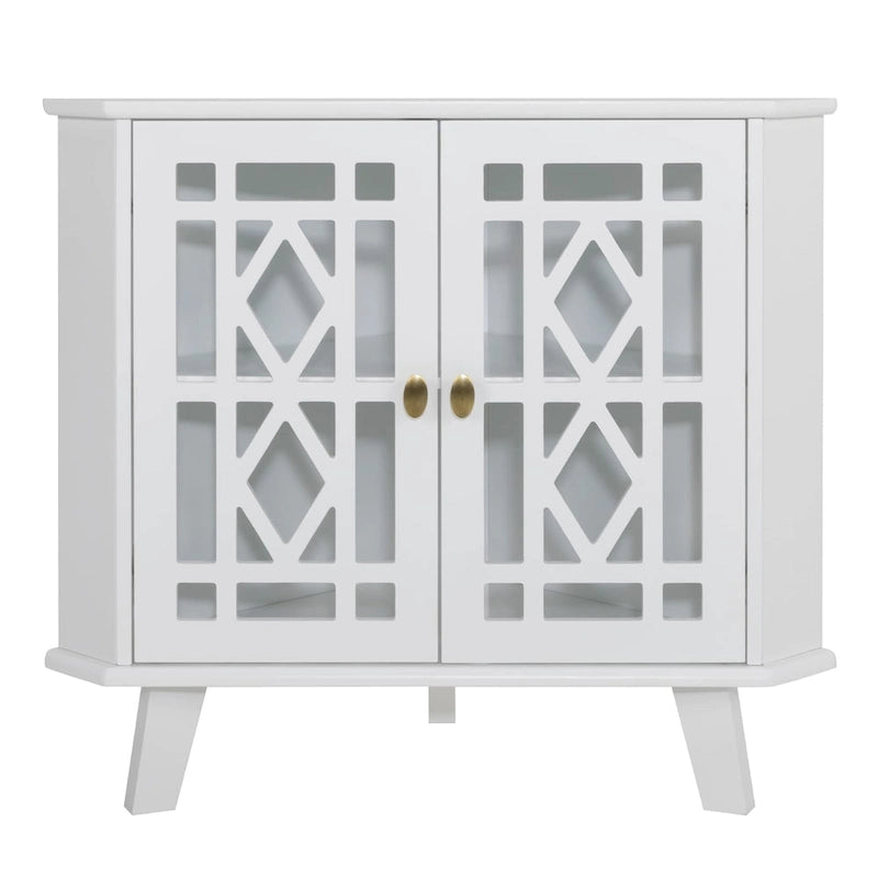 Meuble d'angle buffet autoportant, organisateur de rangement d'angle