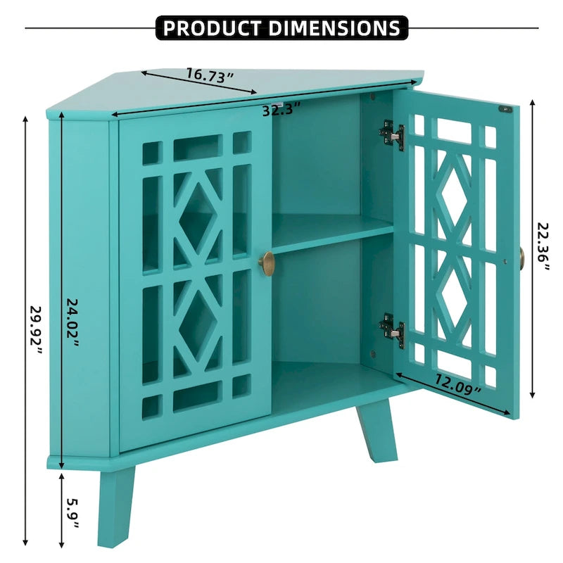 Meuble d'angle buffet autoportant, organisateur de rangement d'angle