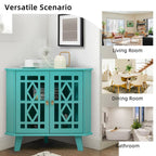 Meuble d'angle buffet autoportant, organisateur de rangement d'angle