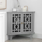 Meuble d'angle buffet autoportant, organisateur de rangement d'angle