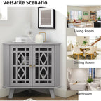 Meuble d'angle buffet autoportant, organisateur de rangement d'angle