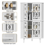 Meuble d'angle buffet autoportant, organisateur de rangement d'angle