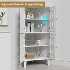 Meuble d'angle buffet autoportant, organisateur de rangement d'angle