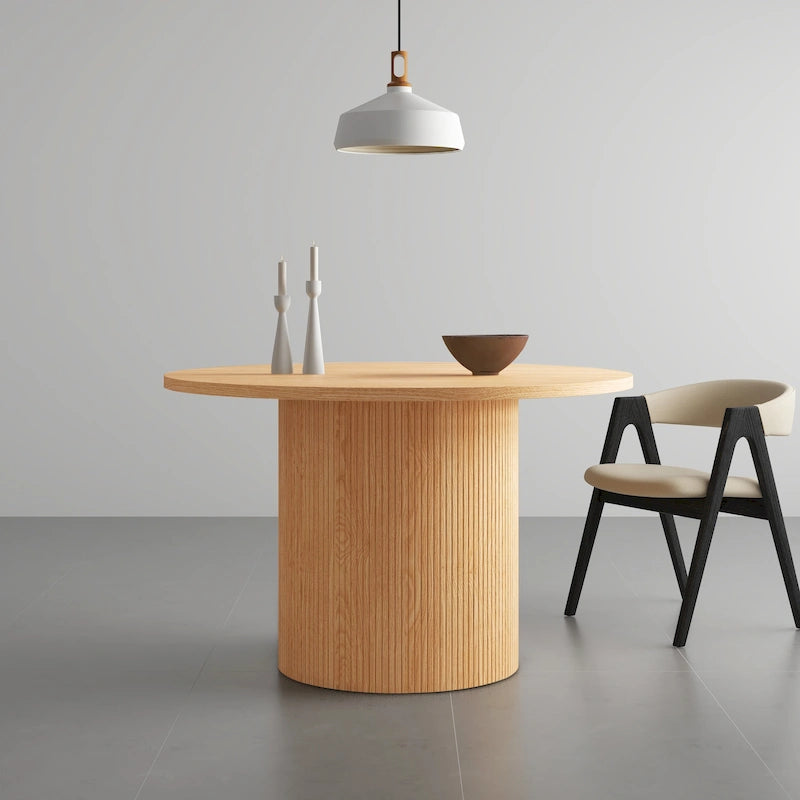 Table de salle à manger ronde sur pied central