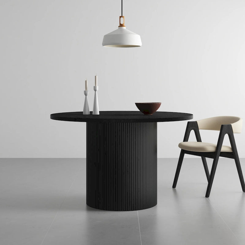 Table de salle à manger ronde sur pied central