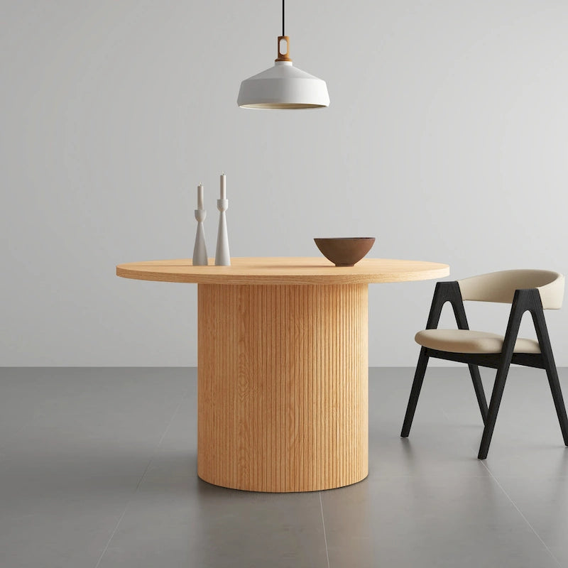 Table de salle à manger ronde sur pied central