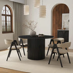 Table de salle à manger ronde sur pied central