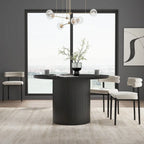 Table de salle à manger ronde sur pied central