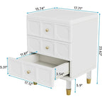 Nightstand Bedside Table with 3 Drawers, Bedroom Tall Night Stands Sofa End Table with Storage for Bedroom, Living Room