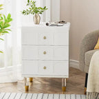 Table de chevet à 3 tiroirs, table de nuit haute avec rangement pour chambre ou salon.