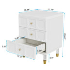 Table de chevet à 3 tiroirs, table de nuit haute avec rangement pour chambre ou salon.