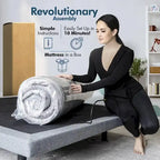 Cadre de lit ajustable Renanim Zero Gravity avec matelas en mousse à mémoire de forme de 30 cm, double massage, port USB, éclairage sous le lit, télécommande et application de contrôle